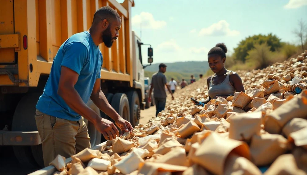 A homeowner unloading sorted recyclables at a sustainable waste facility, illustrating a practical kimbriki tip for responsible waste management.