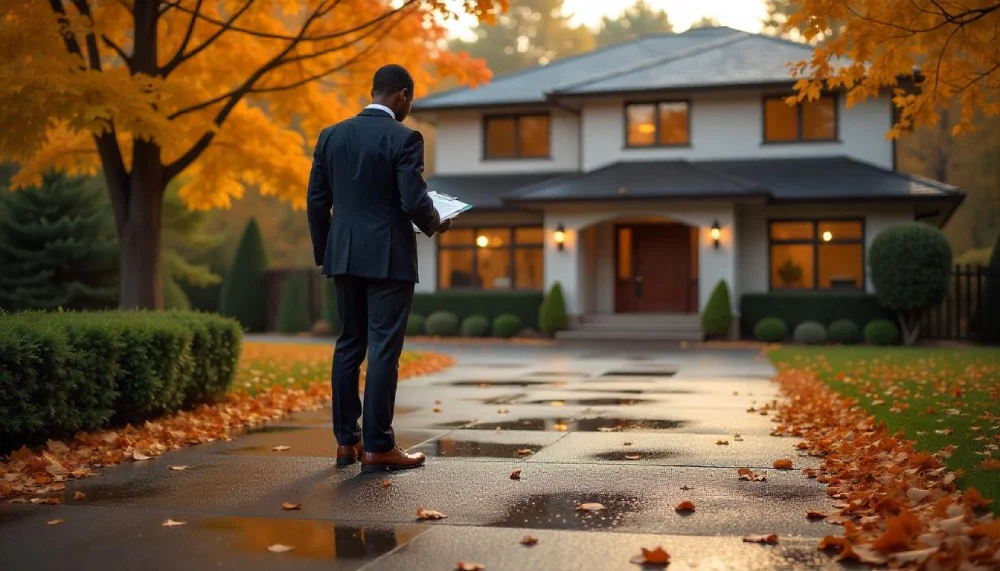 A modern home exterior with a clean, freshly poured Concrete Driveway showcasing smooth texture and appealing finish.