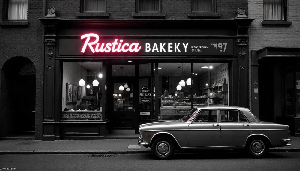 Interior view of Rustica South Yarra showcasing its stylish décor, cozy seating, and signature artisan pastries displayed on a rustic wooden counter.